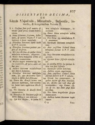107-125, Dissertatio Decima