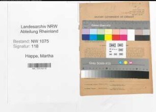 Entnazifizierung Martha Happe , geb. 12.12.1908 (Lehrerin)