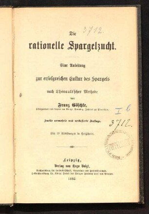 Die rationelle Spargelzucht : eine Anleitung zur erfolgreichen Cultur des Spargels nach Lhérault'scher Methode