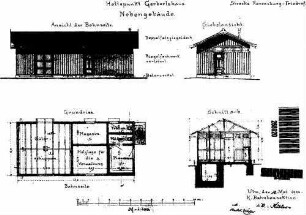 Gerbertshaus: Nebengebäude Grundriß,Querschnitt,Ansichten