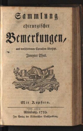 2.1759: Sammlung chirurgischer Bemerkungen, 2.1759