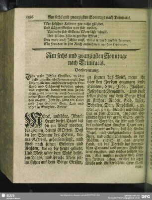 Am sechs und zwanzigsten Sonntage nach Trinitatis