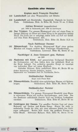 Gemälde alter Meister (Nr. 158-184)