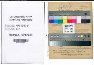 Entnazifizierung Ferdinand Feldhaus , geb. 19.02.1893 ()