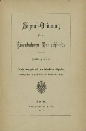 Signal-Ordnung für die Eisenbahnen Deutschlands