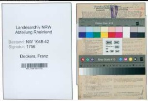 Entnazifizierung Franz Deckers , geb. 05.12.1908 (Dreher)