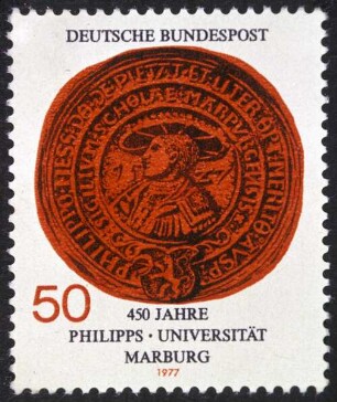 Sonderbriefmarke '450 Jahre Philipps-Universität Marburg'