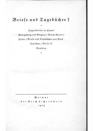 14: Briefe und Tagebücher : 1