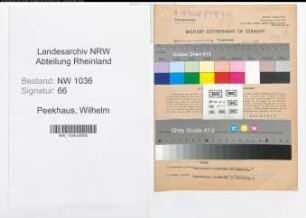 Entnazifizierung Wilhelm Peekhaus , geb. 14.02.1910 (Steiger)