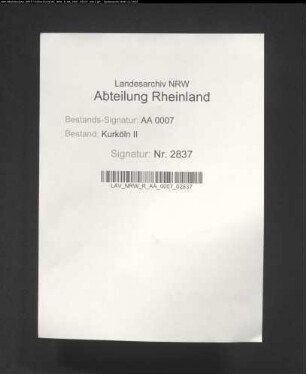 Verzeichnisse der Laten zu Rheinberg; ihre Rechte und Pflichten