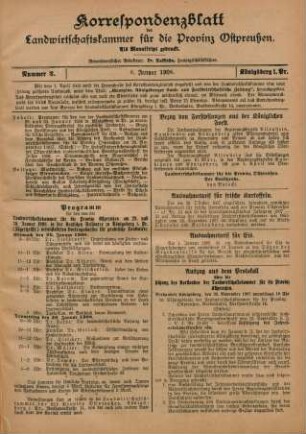 Nummer 2. 8. Januar 1908.