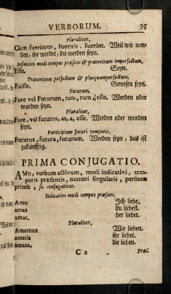 35-45, Prima Conjugatio