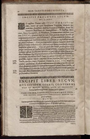 Incipit Liber Secundus ... Pars Prima ...