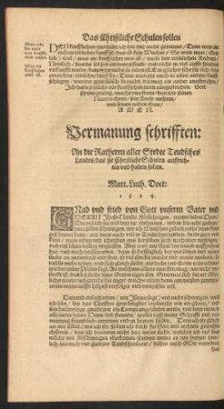 Vermanung schrifften: