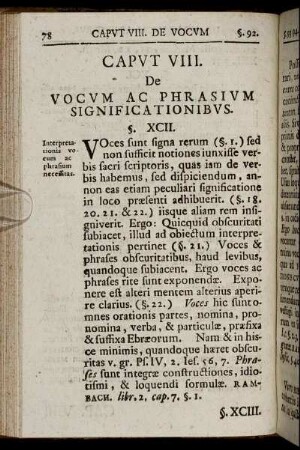 Caput VIII. De Vocum Ac Phrasium Significationibus.