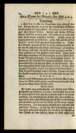 Am 4. Sonnt. des Advents, über Phil. 4. v. 4.
