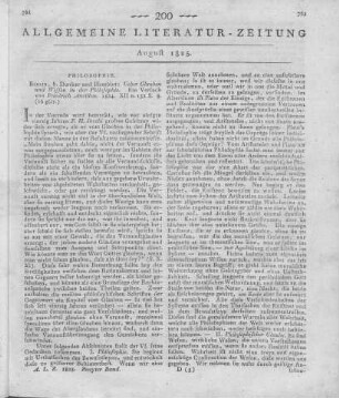 Ancillon, F.: Über Glauben und Wissen in der Philosophie. Berlin: Dunker & Humblot 1824