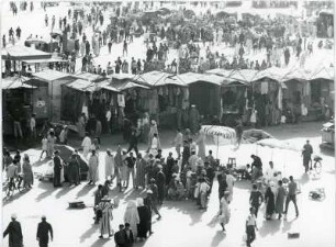 Djemaa el Fna in Marrakesch : Händler auf der Djemaa el Fna in der marokkanischen Stadt Marrakesch.