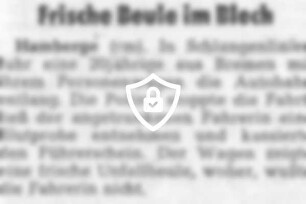 Frische Beule im Blech