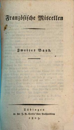 Französische Miscellen. 2. 1803