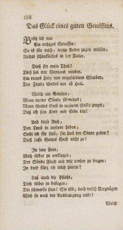 Das Glück eines guten Gewissens