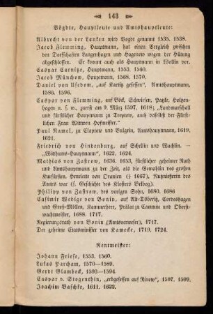 143-144, Vögte, Hauptleute und Amtshauptleute, Rentmeister