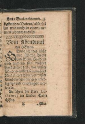 Vom Abendmal des Herren.