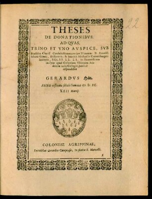 Theses De Donationibus.