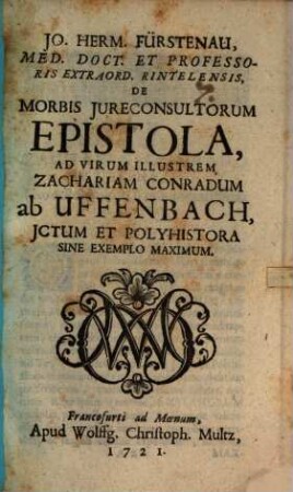 De morbis iureconsultorum epistola