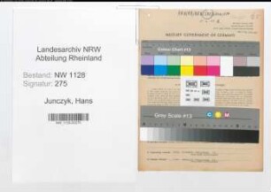 Entnazifizierung Hans Junczyk , geb. 05.10.1910 (Fahrer)