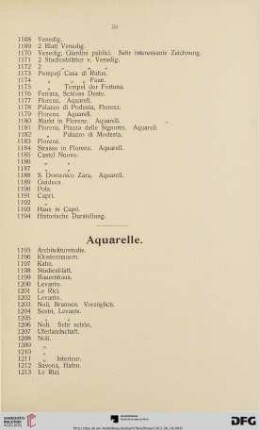 Aquarelle (Nr. 1195-1231)