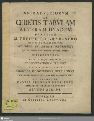 2: Animadversorum Ad Cebetis Tabulam ...