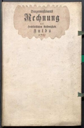 IX A 1 - Alte Stadtrechnungen (1784 - 1785)