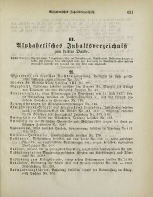 II. Alphabetisches Inhaltsverzeichniß