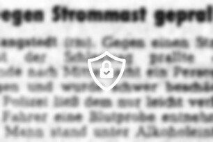 Gegen Strommast geprallt