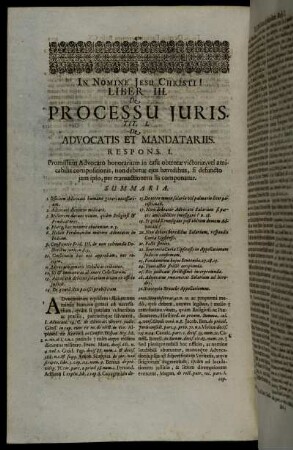 Liber III. De Processu Juris.