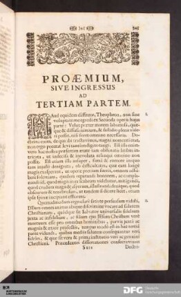 Proæmium, Sive Ingressus Ad Tertiam Partem.