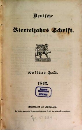 Deutsche Vierteljahrs-Schrift. 1842,3/4