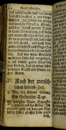IV. Nach der menschlichen Lebens-Zeit.