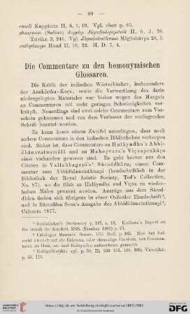 Die Commentare zu den homonymischen Glossaren