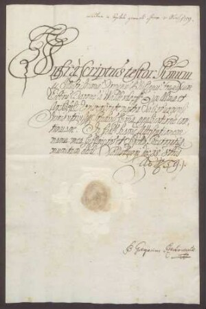 Salzburger Studienzeugnisse des Philipp Franz Wilderich von Walderdorff.