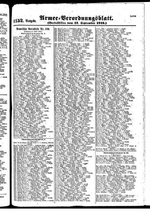 1152.Ausgabe. Dienstag, 12. September 1916