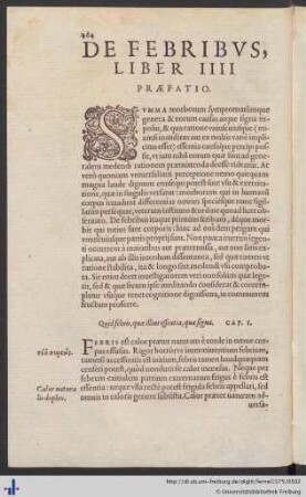 Liber IIII. De Febribus.