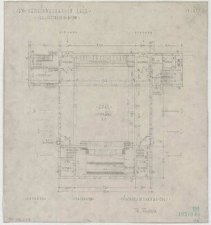 Fischer, Theodor; München - Laim; Ev. Kirche und Gemeindesaal - Grundriss EG