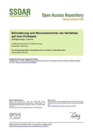 Behinderung und Menschenrechte: ein Verhältnis auf dem Prüfstand