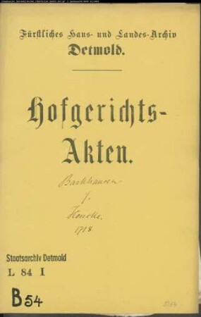 Barkhausen, Jürgens Erben gegen Meier Hencke zu Vahlhausen - Schuldforderung