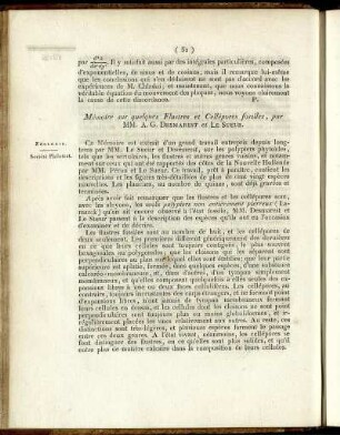 Mémoire sur quelques Flustres et Cellépores fossiles