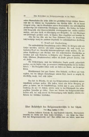 Über Beliebtheit des Religionsunterrichts in der Schule