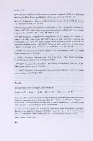 Aa 95. Lavacrum conscientiae sacerdotum