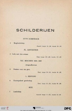Schilderijen (Nr. 1-192)